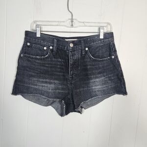 Madewell Black Denim Button Fly Relaxed Shorts Size 26